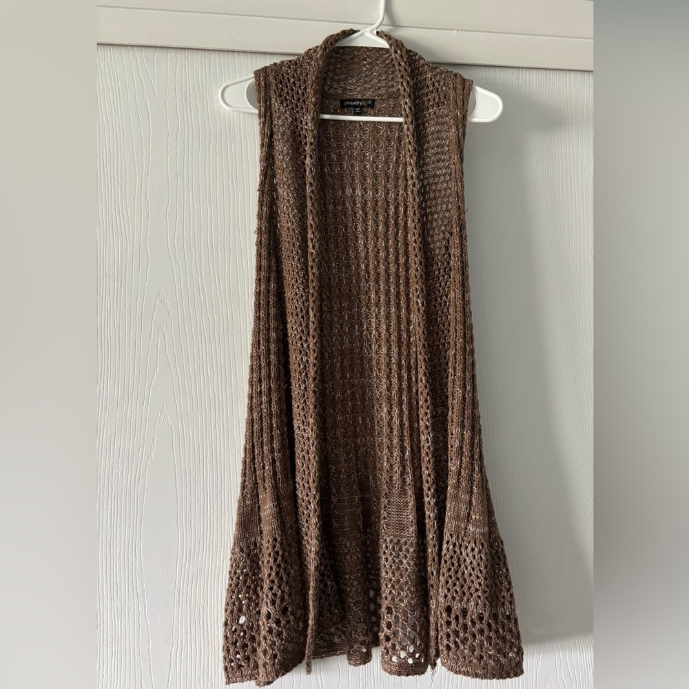 CHAUDRY KC
Brown Open-Knit Women's Sweater Vest